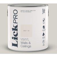 LickPro 2.5Ltr Grey 02 Vinyl Matt Emulsion Paint (744TM)