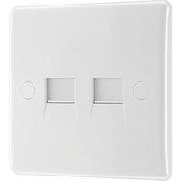 British General 800 Series 2-Gang RJ11 Telephone / Data Socket White (744XG)
