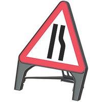 Melba Swintex Q Sign Triangular "Road Narrows Right" Safety Sign 870mm x 1220mm (7455V)