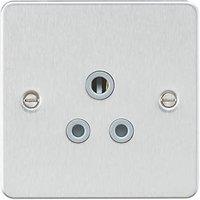 Knightsbridge 5A 1-Gang Unswitched Socket Brushed Chrome with Colour-Matched Inserts (745TY)