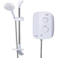 Triton Silent Rear-Fed White/Chrome Thermostatic Power Shower (747HF)