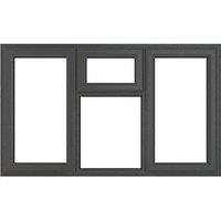 Crystal Top, Left & Right-Hand Opening Clear Triple-Glazed Casement Anthracite on White uPVC Window 1770mm x 965mm (747JM)