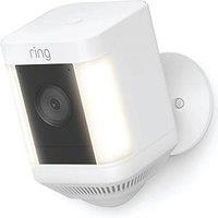 Ring Cam Plus Battery-Powered White Wireless 1080p Outdoor Smart Camera with Spotlight & PIR Sensor (748HE)