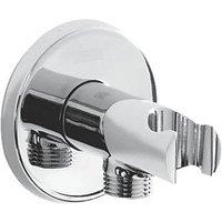 Bristan Easyfit Contemporary Round Shower Wall Outlet with Handset Holder Bracket Chrome 80mm (749RJ)