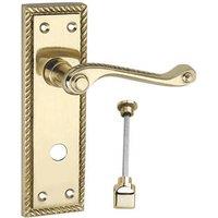 Smith & Locke Fire Rated WC Door Handles Pair Polished Brass (7500P)