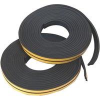 Stormguard EPDM Rubber E Weatherstrips Black 10m 2 Pack (751VV)