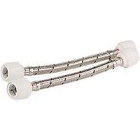Hep2O Push-Fit Connection Flexible Tap Connectors 15mm x 15mm x 500mm 2 Pack (7528R)