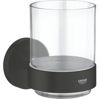Grohe Start Accessories Crystal Glass with Holder Matt Black (752YX)