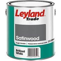 Leyland Trade 2.5Ltr Brilliant White Satinwood Solvent-Based Trim Paint (75370)