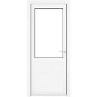 Crystal 1-Panel 1-Obscure Light Left-Handed White uPVC Back Door 2090mm x 840mm (754KF)
