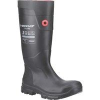 Dunlop TerraPro Size 7 Black Steel Toe Cap Safety Wellies (754VU)
