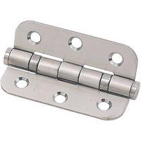 Eclipse Satin Stainless Steel Grade 7 Fire Rated Radius Ball Bearing Hinges 76mm x 51mm 2 Pack (75512)