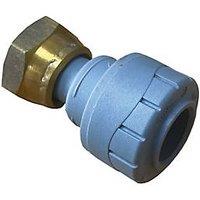 PolyPlumb Enhanced Plastic Push-Fit Straight Tap Connector 15mm x 3/4" (756HA)