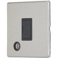 Contactum Lyric 13A Unswitched Fused Spur & Flex Outlet Brushed Steel with Black Inserts (756RP)