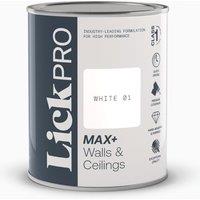 LickPro Max+ 1Ltr White 01 Matt Emulsion Paint (756TM)