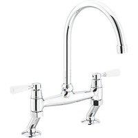 Streame by Abode ACT3021 Traditional Deck-Mounted Bridge Mixer Chrome (758JM)