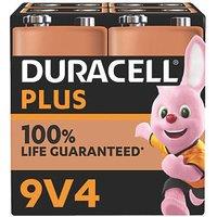Duracell Plus 9V Alkaline Batteries 4 Pack (758RP)