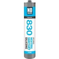 No Nonsense 830 Anti-Mould Neutral Sanitary Silicone Sealant Black 310ml (758RU)