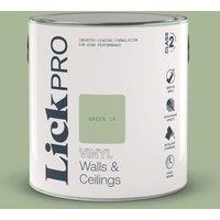 LickPro 2.5Ltr Green 14 Vinyl Matt Emulsion Paint (758TM)