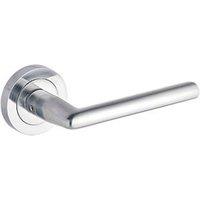 Smith & Locke Crane Fire Rated Lever on Rose Door Handles Pair Satin Chrome (759HY)