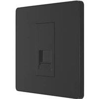 British General Evolve 1-Gang Slave Telephone Socket Matt Black with Black Inserts (759RF)