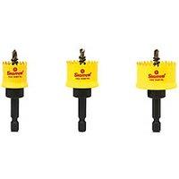 Starrett KCS03001 3-Saw Multi-Material Electricians Cordless Smooth Cutting Holesaw Set (759RG)