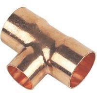 Flomasta Copper End Feed Reducing Tee 28mm x 28mm x 22mm (76032)