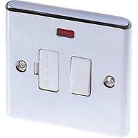 LAP 13A Switched Fused Spur with LED Polished Chrome with White Inserts (76172)