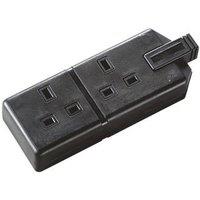 Masterplug 13A 2-Gang Unfused Rewireable Socket Black (76329)