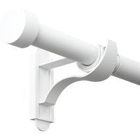 Rothley Matt White Extendable Curtain Pole with Stud Finials 28mm x 71-120cm (763YU)