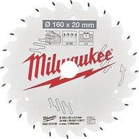 Milwaukee Wood Circular Saw Blade 160mm x 20mm 24T (764GE)