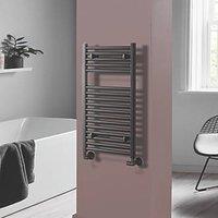 Towelrads 800mm x 400mm 1078BTU Black Flat Towel Radiator (764RY)