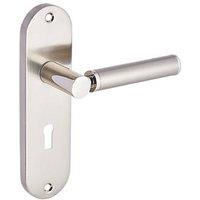 Smith & Locke Lyme Fire Rated Lever Lock Door Handle Pair Chrome / Brushed Nickel (765HY)