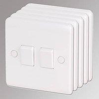 LAP 10AX 2-Gang 2-Way Light Switch White 5 Pack (76616)