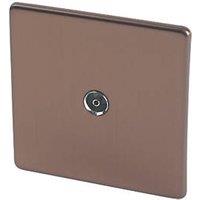 Varilight 1-Gang Coaxial TV Socket Brushed Bronze (7665H)