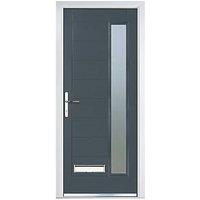 Crystal Ladder 1-Light Left or Right-Handed Anthracite Grey Composite Front Door 2055mm x 920mm (766JM)