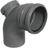 FloPlast Push-Fit -Boss 92.5 Single Socket Access Bend Anthracite Grey 110mm (766KJ)