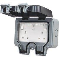 British General IP66 13A 2-Gang SP Weatherproof Outdoor Switched Wi-Fi Extender Socket (767HV)