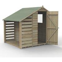 Forest 4Life 4' x 6' (Nominal) Apex Overlap Timber Shed with Lean-To (768FL)