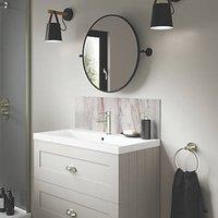 Splashwall Marmo Linea Vanity Splashback Matt White 250mm x 800mm x 4mm (769KU)