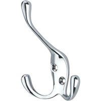 Essentials Tri-Hooks Polished Chrome 100mm 5 Pack (769TA)