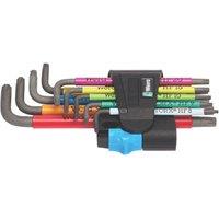 Wera 967/9 TX Multicolour HF 1 Metric & TX Long L-Key Set 9 Pcs (770FP)