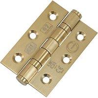 Smith & Locke Brass Grade 7 Fire Rated Ball Bearing Door Hinges 76mm x 51mm 2 Pack (770PY)