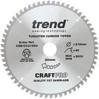 Trend CSB/CC21660 Wood Crosscut Circular Saw Blade 216mm x 30mm 60T (770XG)