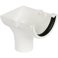 FloPlast uPVC Round Stop End Outlet White 112mm x 68mm (77170)