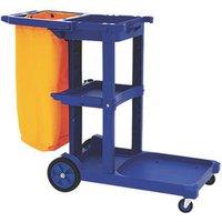 Blue 3-Shelf Cleaning Trolley with Bag 972mm (771HJ)