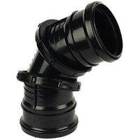 FloPlast Push-Fit 0-90 Double Socket Adjustable Bend Black 110mm (77224)