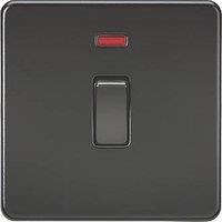 Knightsbridge 20A 1-Gang DP Control Switch Matt Black with LED (773TY)
