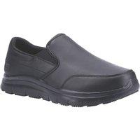 Skechers Bronwood Wide Size 7 Black Water-Resistant Slip-On Occupational Work Shoes (773YR)