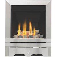 Focal Point Lulworth Stainless Steel Rotary Control Inset Gas Multiflue Fire 480mm x 108mm x 585mm (77484)